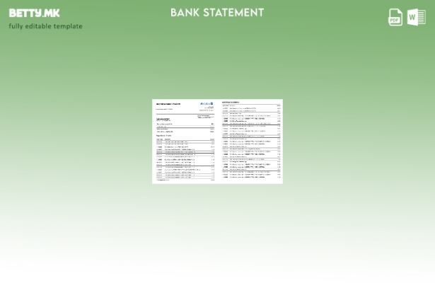 Модерен стил Шаблон за збор страници за извод на депозитна сметка на САД Метабан